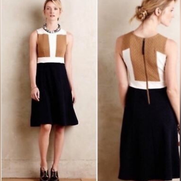 Anthropologie Dresses & Skirts - ANTHROPOLOGIE MAEVE COLOR BLOCK CABLE KNIT SWEATER DRESS SZ 12 PETITE